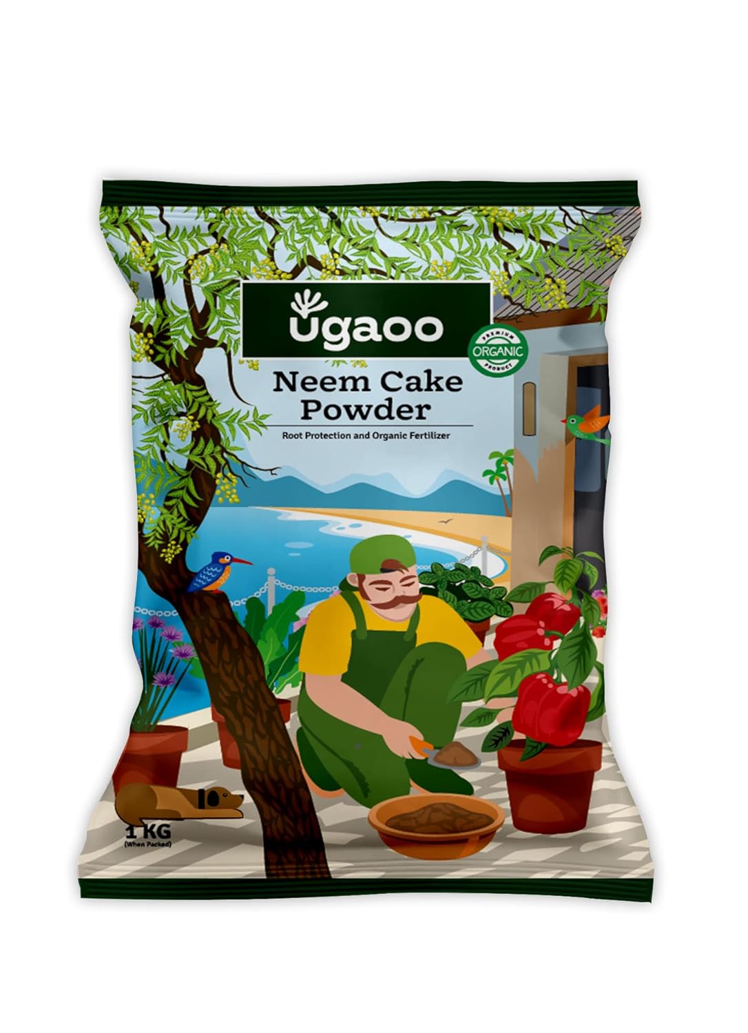 Ugaoo Neem Cake Powder for Plants 1 Kg organic fertilizer for plants India