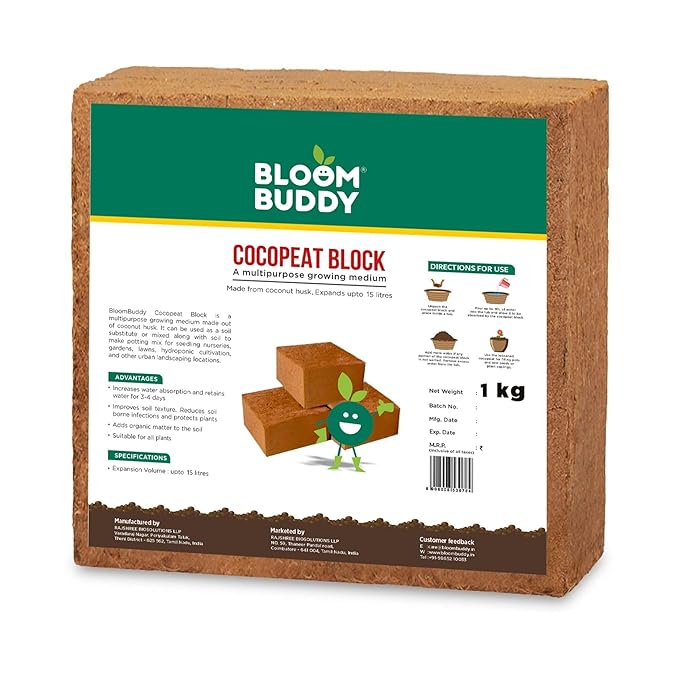 Coco peat soil mix for plants to improve water retention and keep roots cool in summer heat