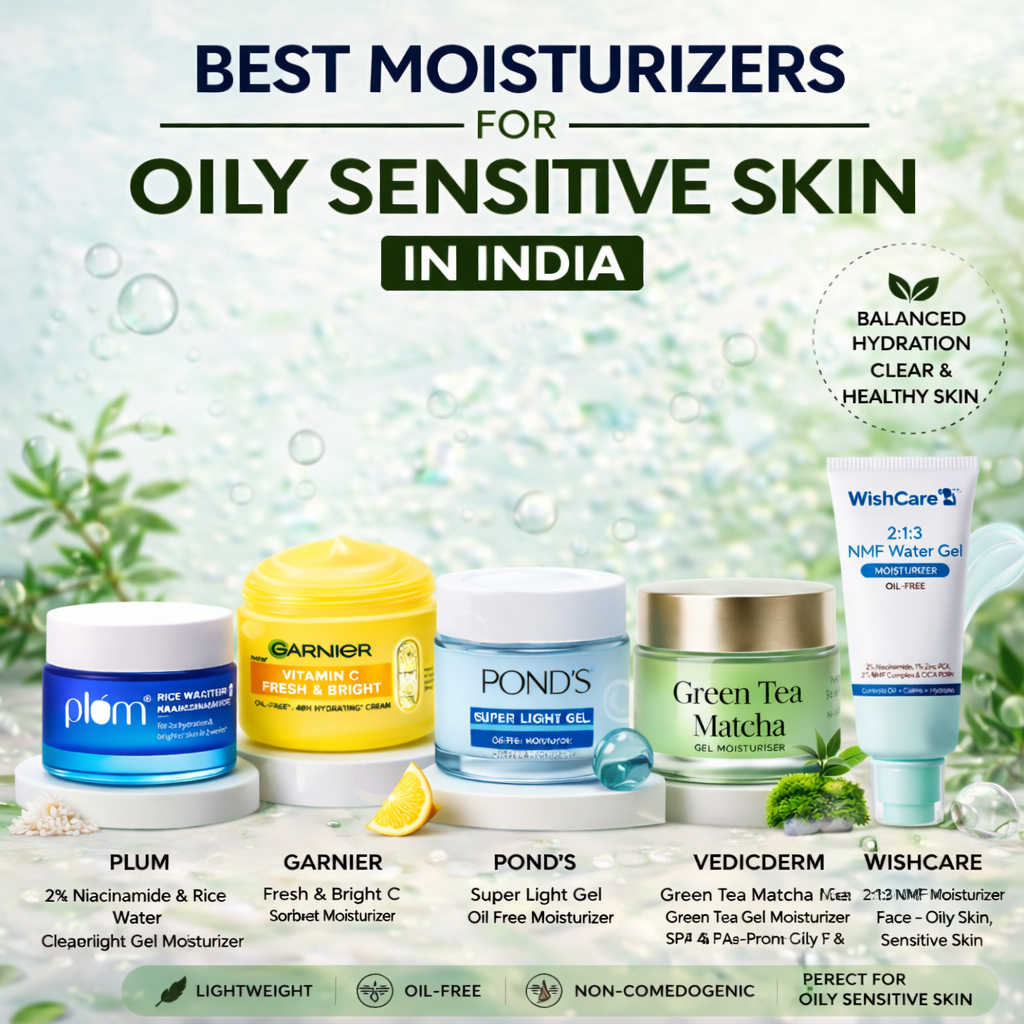 Best moisturizers for oily sensitive skin in India (2026 Guide)