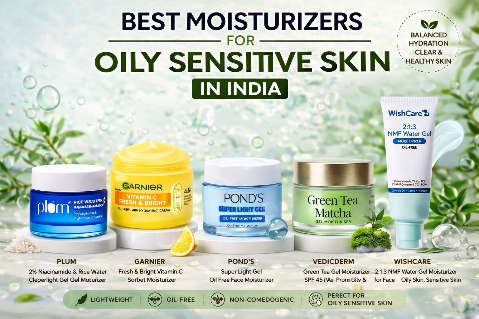 Best moisturizers for oily sensitive skin in India (2026 Guide)