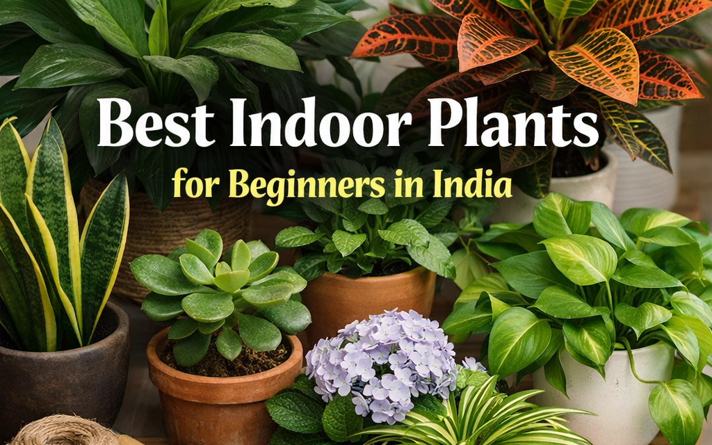 best indoor plants for beginners in India including peace lily, snake plant and money plant