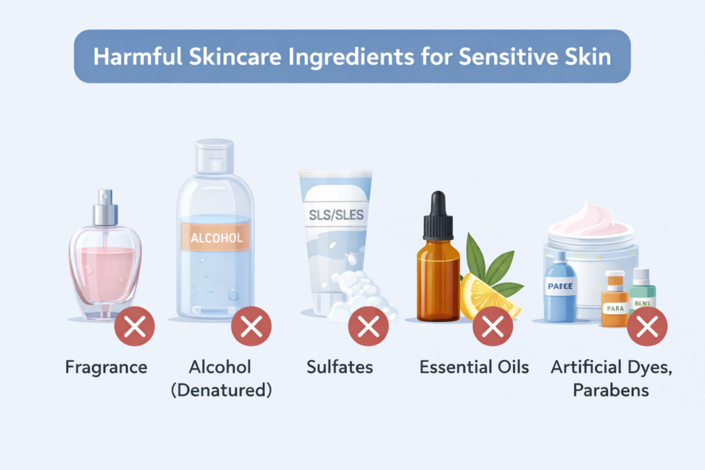 Ingredients to avoid for sensitive skin